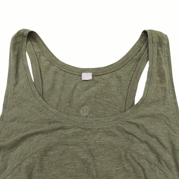 Lululemon Tank Top Womens 2 Brave Olive Love Racerback Gym Training Athletic - Picture 5 of 11
